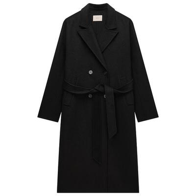 OCHIRLY欧时力排扣腰带毛呢大衣