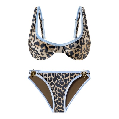LazyDaisy分体性感豹纹泳衣