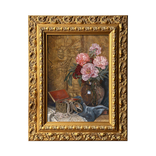 可可的画廊古典花卉静物法式复古老钱风宫廷美式客餐厅玄关装饰画