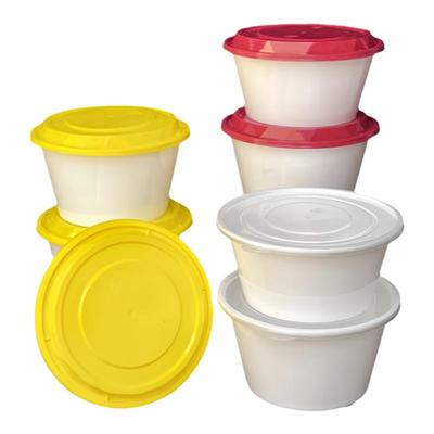 一次性1250ml圆形打包盒塑料带盖