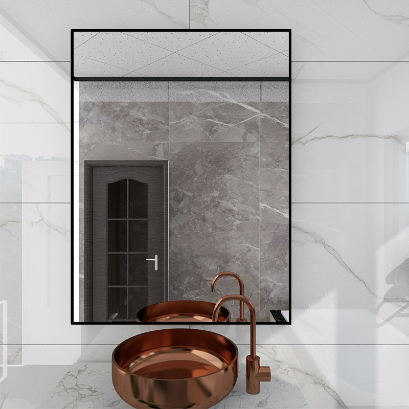 定做定制异形有框玻璃镜子四角打孔磨边全身浴室化妆美容穿衣镜子