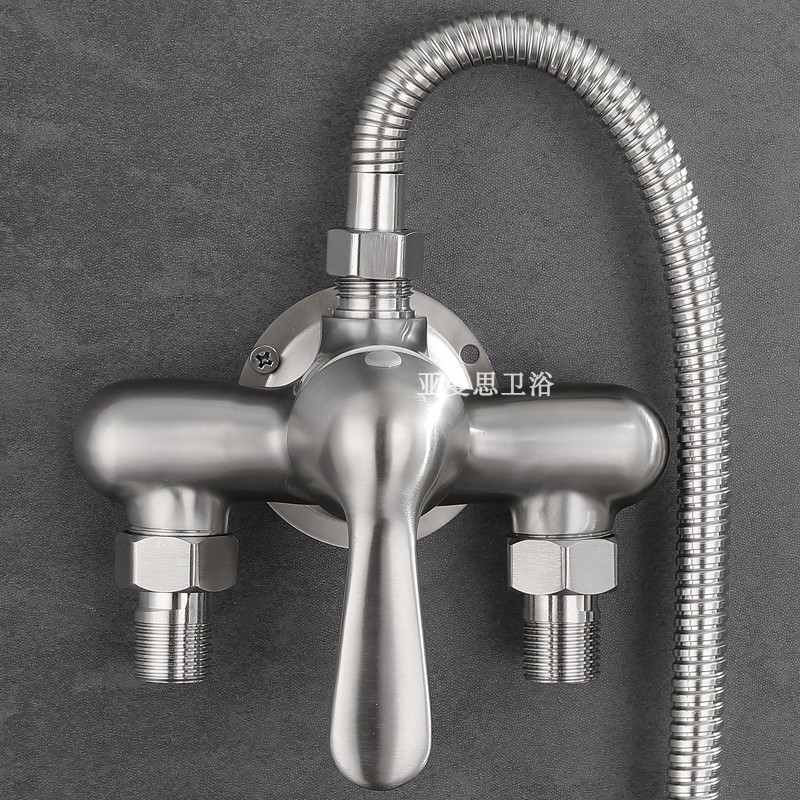 304不锈钢混水阀明装淋浴龙头冷热太阳能热水器水龙头明装混水阀