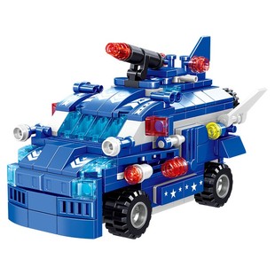 哲高拼插积木男孩女孩儿童益智智力动脑工程车特警拼装玩具礼物