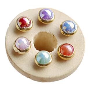 4mm五彩炫色迷你金属蘑菇头扣子DIY 娃衣娃娃装饰手缝珍珠纽扣