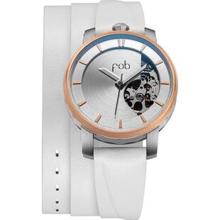 FOB手表女款R360个性小表盘配三环牛皮表带进口小众机械腕表女