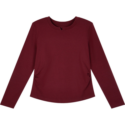 新疆长绒棉纯色小V领长袖打底衫