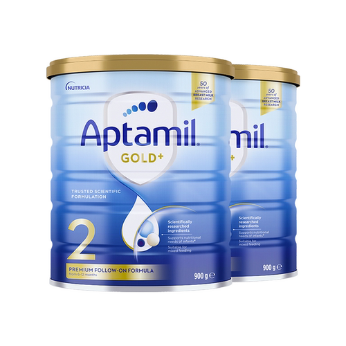 【自营】新西兰Aptamil爱他美较大婴儿奶粉2段6-12个月900克2罐装