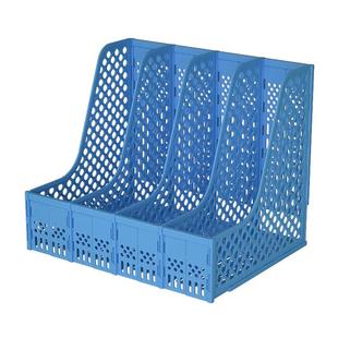 齐心可折叠资料架加厚文件收纳盒 立式文件架书架简易书立桌面文件夹办公用品 文件框筐A4文件盒桌上资料架