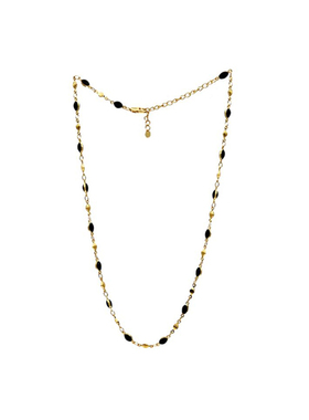 GGXR铜镀真金黑色滴油项链