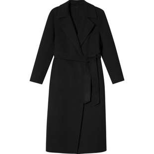 【羊毛羊绒混纺】诗篇专选系带显瘦廓形感长款大衣毛呢外套冬