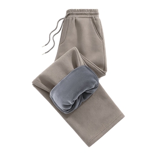 班尼路S&K奥粒绒卫裤男款冬季青少年加绒加厚裤子男直筒运动长裤A