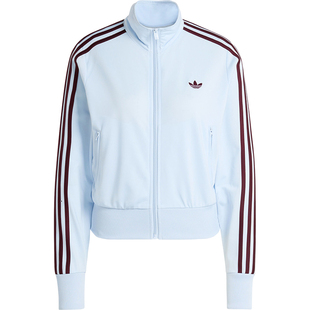 Adidas/阿迪达斯官方正品三叶草新款女浅蓝酒红色夹克外套KC6574