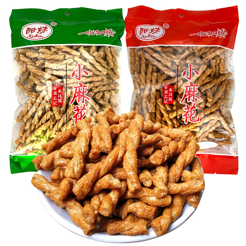 酷妹小麻花酥脆手工麻花香辣味260g海苔味250g袋办公休闲网红零食