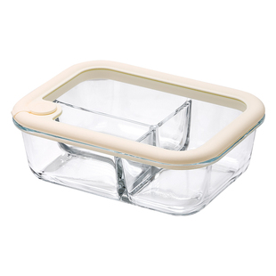 玻璃饭盒微波炉加热带饭密封餐盒上班族带盖专用碗分格便当保鲜盒