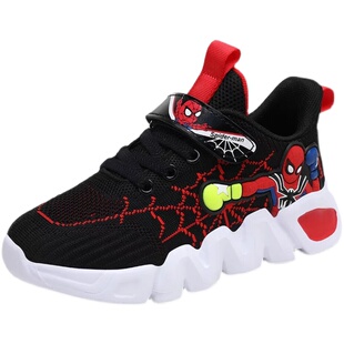 男童鞋子春秋新款中童软底运动休闲鞋网面透气布春秋飞织新款小童