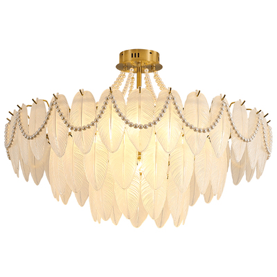 法式奶油轻奢风羽毛吊灯送安装