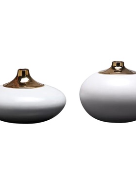 现代新中式创意白色简约陶瓷装饰罐二件套客厅电视柜玄关酒柜摆件