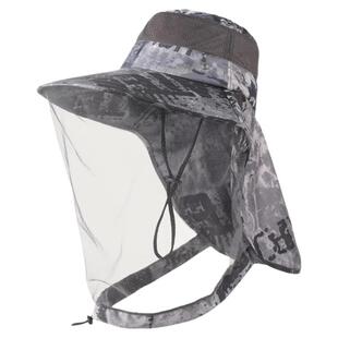 夏季防蚊虫网纱遮阳帽女防晒防紫外线大檐遮脸渔夫帽钓鱼防晒帽男