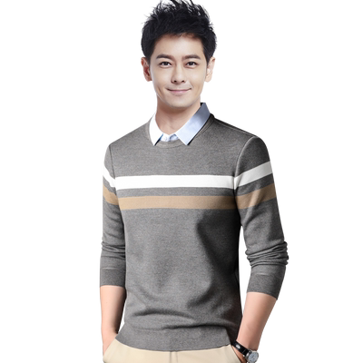 罗蒙秋冬加绒毛衣针织衫