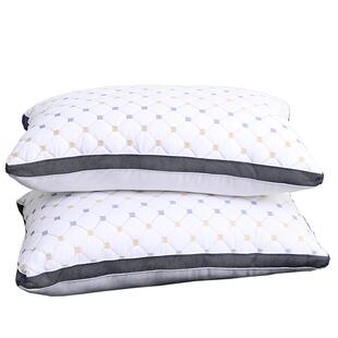 紫罗兰重工刺绣立体枕头枕芯酒店羽丝绒护颈枕头单人学生一对拍二