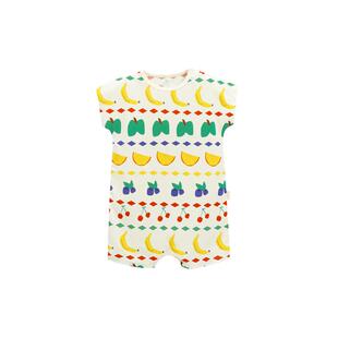 whitewheat儿童2025年新款夏季爬服男女婴童纯棉休闲薄款连体衣