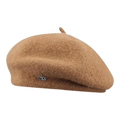 羊毛呢百搭贝雷帽气质休闲画家帽