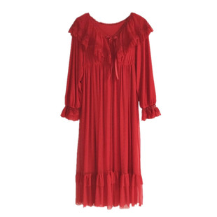 法式复古宫廷长款带胸垫蕾丝收腰女很仙的睡衣裙公主风莫代尔长裙