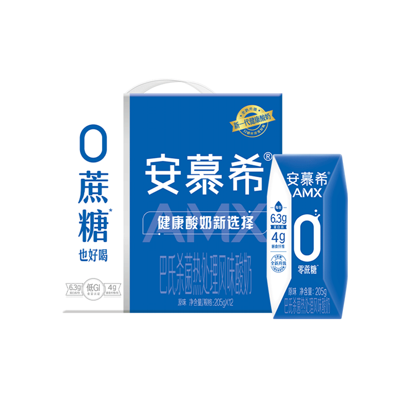 安慕希小黑钻0蔗糖酸奶200g*12