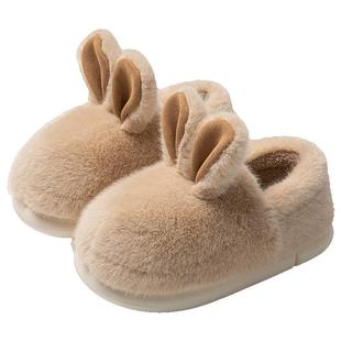 兔子棉拖鞋女士冬季2025新款加绒保暖室内家居厚底月子包跟棉鞋女