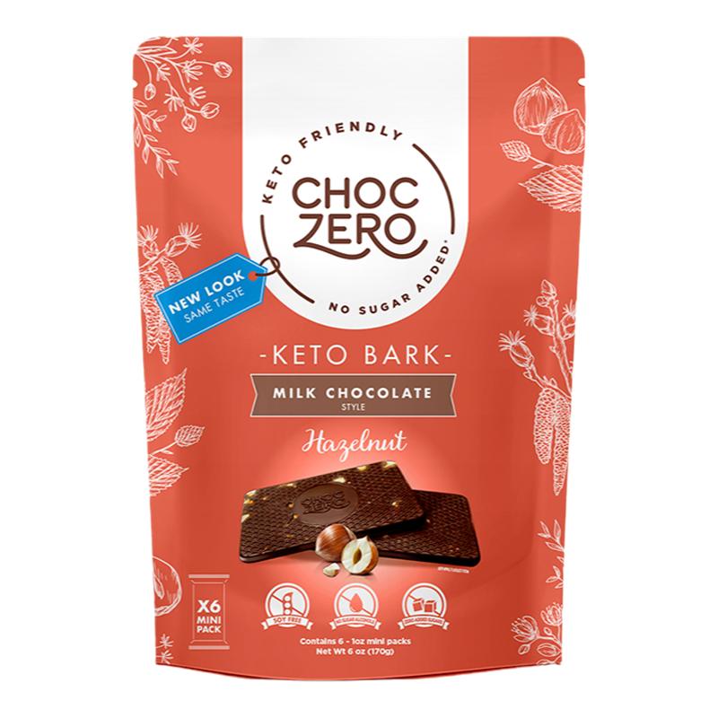 ChocZero美国进口无蔗糖巧克力榛子牛奶排块巧克力生酮零食170g*1