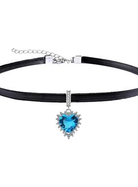 高档微镶水晶项链女个性短款颈带