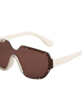 VINTAGETASTE 超气质配色米白大框墨镜显脸小骑行镜uv400太阳眼镜