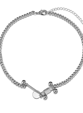 欧美choker钛钢嘻哈情侣项链