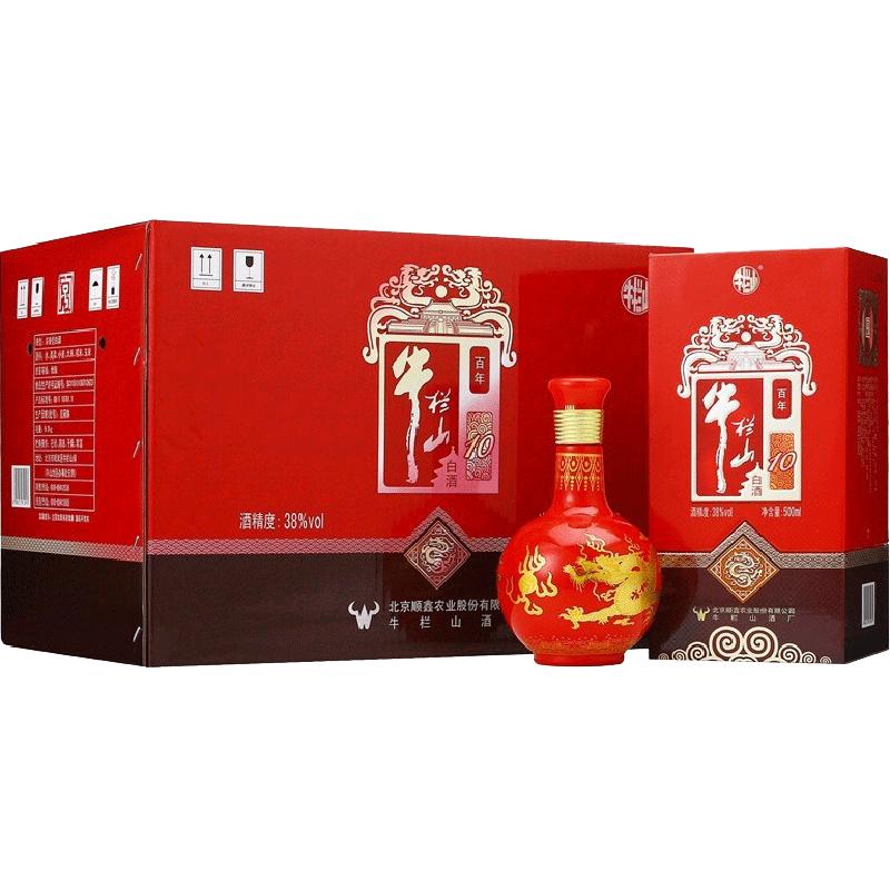 牛栏山38度浓香型白酒500ml×6瓶