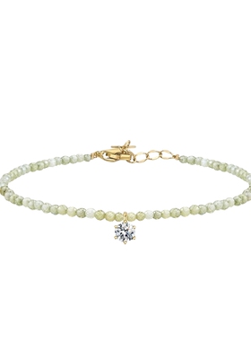 阿吉豆AJIDOU手串绿色锆石璀璨小众轻奢设计新中式串珠手饰品手链