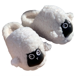 卡通棉拖鞋女冬季保暖情侣室内居家踩屎感可爱宿舍毛毛绒厚底棉拖