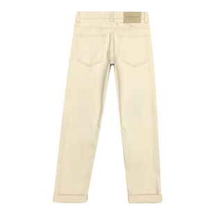 杏色牛仔裤男夏薄款九分裤高端轻奢男装弹力修身小直筒休闲长裤