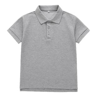 伊顿校服同款学生POLO衫学院英伦风夏季翻领灰T恤男童短袖上衣服