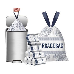 【下拉享优惠】利得垃圾袋免撕抽绳特厚50*55家用手提大号100只