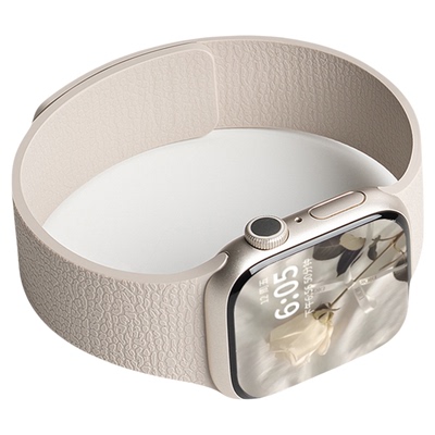 新款荔枝纹磁吸硅胶表带