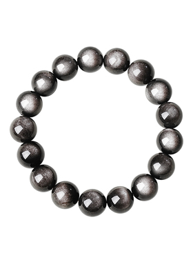 收藏级天然银曜石手串