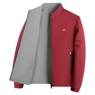 啄木鸟本命年男士外套双面穿行政夹克男款红色休闲夹棉秋冬装棉服