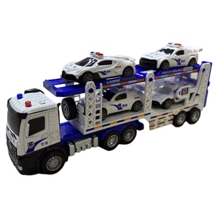 宝乐星会讲故事的惯性玩具车运木车益智工程运输车儿童声光音乐