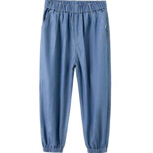 巴拉巴拉童装儿童牛仔裤男童春夏装防蚊薄款大童天丝牛仔裤子束脚