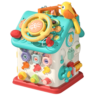 婴儿六面体玩具宝宝0一1岁益智早教形状配对屋蒙氏因果关系忙碌盒