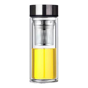 超大容量双层加厚玻璃杯隔热真空微保温男女车载家用泡茶水晶杯子