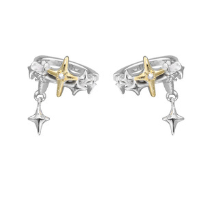 星守系列 原创无耳洞耳夹星星吊坠耳挂高级感撞色中性耳骨夹男女