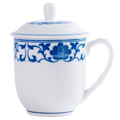 青花瓷办公室马克杯盖云火窑茶杯