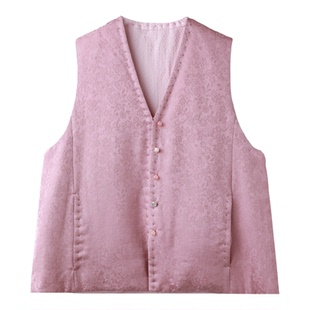 PENNYPENG花楹粉黛佳人提花风车叠穿新中式真丝双面穿无袖马甲