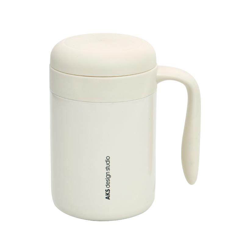 aks陶瓷内胆不锈钢马克杯带盖水杯定制保温杯办公室杯子生日礼物